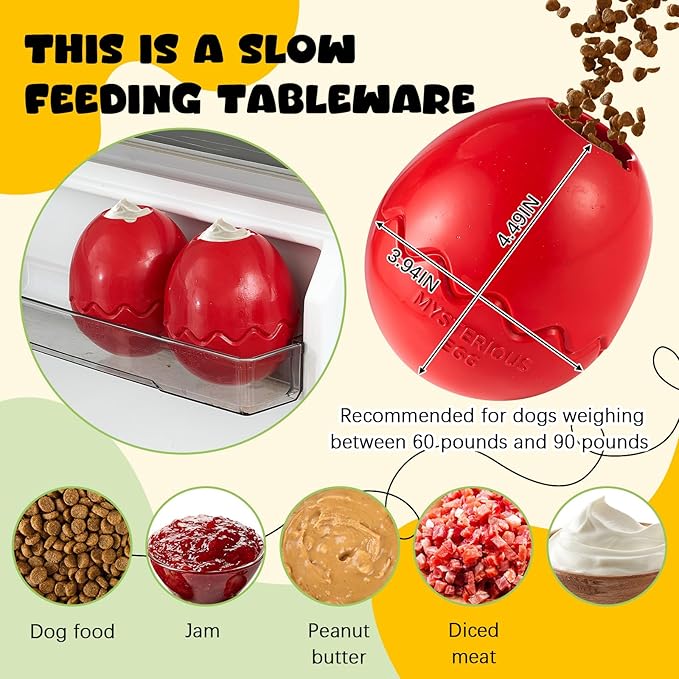 Aliceset 2 Pack Durable Freezable Dog Chew Toys for Aggressive Chewers Interactive Treat Dispensing Puzzle Toy for Large & XL Dogs Keeps Cool & Busy (Red)-PawvioPets