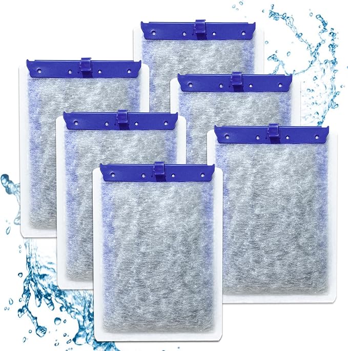 Filter Cartridges Large Compatible with Tetra Whisper Bio-Bag Aquarium Filters, Fish Tank Filters Replacement for Aquariums for Whisper Filter 20i 40i/ IQ 20 30 45 60/ PF20 30 40 60, 6 Pack-PawvioPets