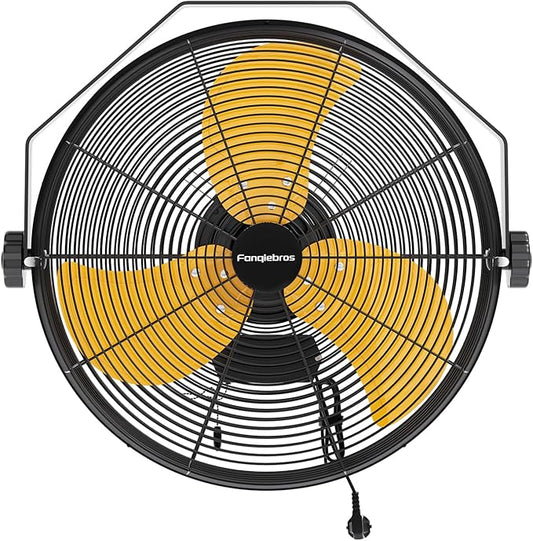 4580 CFM 18 inch High Velocity Wall Mounted Fan, 3-Speed Metal Fan with Sealed Motor, 360 Degree Tliting Heavy Duty Wall Fan for Patio, Barn, Garage, and Gazebo - UL listed-PawvioPets