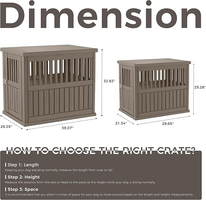 Dog House - Resin Outdoor Dog Kennel with Ventilated Design, Waterproof Dog Bed Shelter for Backyard, Garden & Patio-PawvioPets