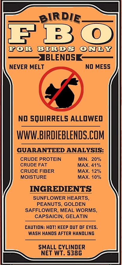 FBO: for Birds Only Wild Bird Seed 4" Cylinders - Squirrels Don't Like It! (2 - 4" Cylinders)-PawvioPets