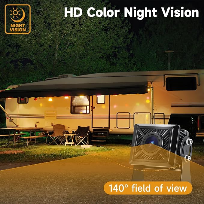 AHD1080P Wired Backup Camera with 7'' Touch Screen Monitor, Rear View Camera System for Truck/RV/Trailer/Skid Steer/Tractor, Colorful Night Vision&10G Vibration Truck Rv Camera System-PawvioPets