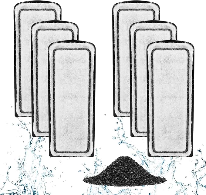 AQQA 6 Packs Aquarium Filter Cartridges with Activated Carbon - Remplacement Fish Tank Filters Cotton-PawvioPets