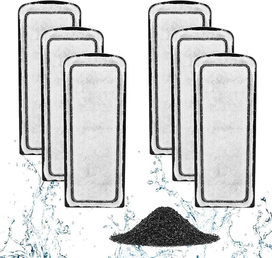 AQQA 6 Packs Aquarium Filter Cartridges with Activated Carbon - Remplacement Fish Tank Filters Cotton-PawvioPets