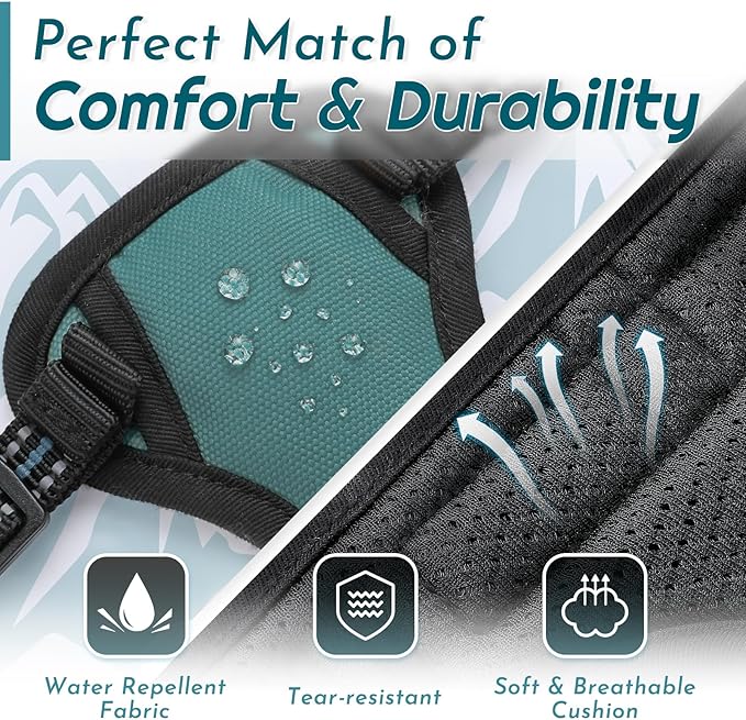 Eagloo Small Dog Harness No Pull, Service Vest with Reflective Strips and Control Handle, Adjustable and Comfortable for Walking, No Choke Pet Harness with 2 Metal Rings, Dark Green, XS-PawvioPets