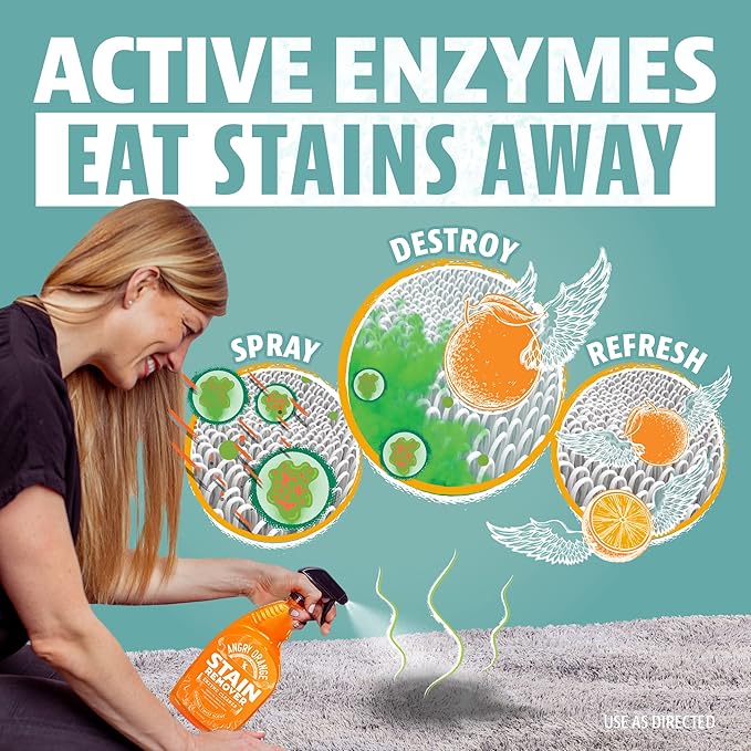 ANGRY ORANGE Pet Stain Remover for Dog Urine and Stains - Enzyme Cleaner - Citrus - Value 2 pack-PawvioPets