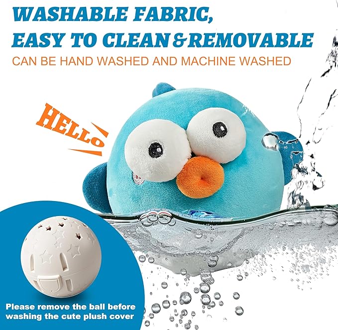 Dog Toys,Rechargeable Crinkle Chew Interactive Squeaky Toy with Jumping Music Moving Ball for Small Medium Large Breed Puppy Toys to Keep Pets Busy (Puffer)-PawvioPets