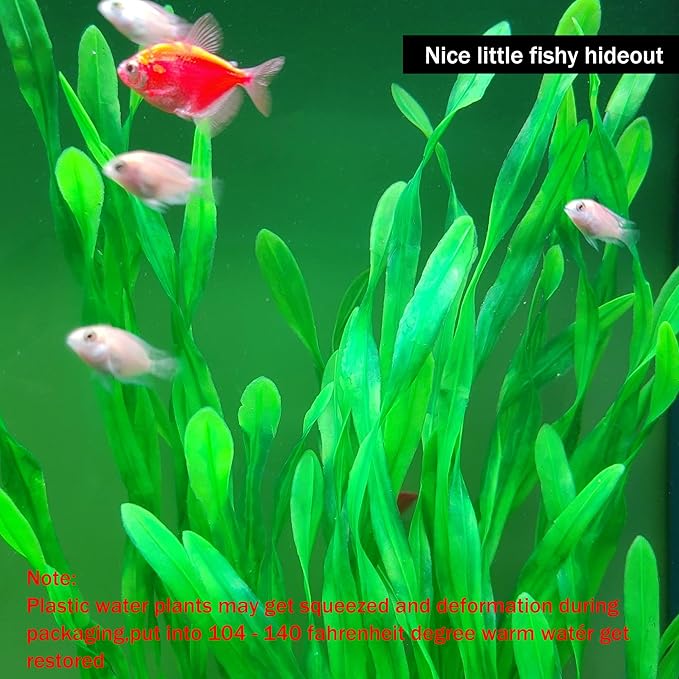 25.98 Inch Tall Aquarium Plants – Large Lifelike Artificial Fish Tank Decorations, 2 Pcs Fish Tank Plants Plastic，Durable & Safe for Freshwater/Saltwater Aquariums (Green (Style B))-PawvioPets