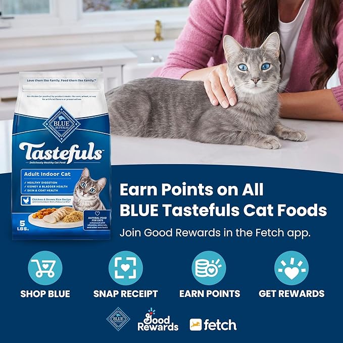 Blue Buffalo Tastefuls Weight & Hairball Control Natural Dry Food for Adult Cats, 3-lb. Bag-PawvioPets