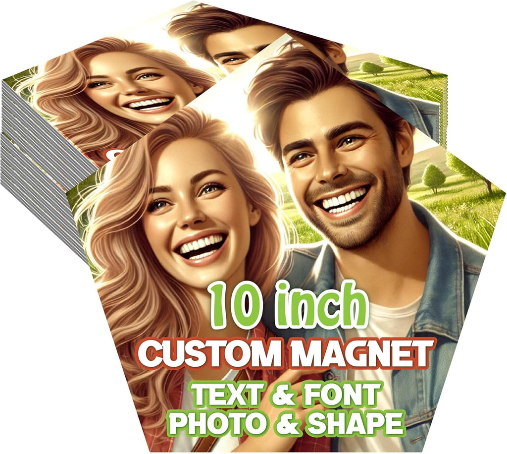 KETABAO – 10" Personalized Car and Refrigerator Pentagon Photo Magnets - Create Customized Photo Magnets for The Office and Kitchen