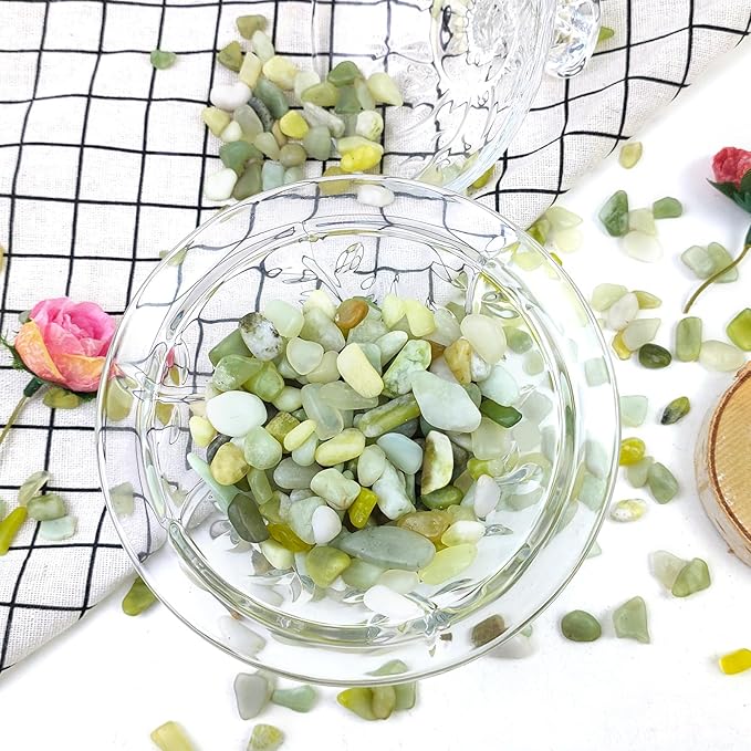 2 lbs Jade Rocks for Plants Indoor, 1/4 inch Small Pebbles for Plants, Decorative Rocks for Succulents Cactus Vases Landscaping Drainage and Outdoor Garden Rocks-PawvioPets