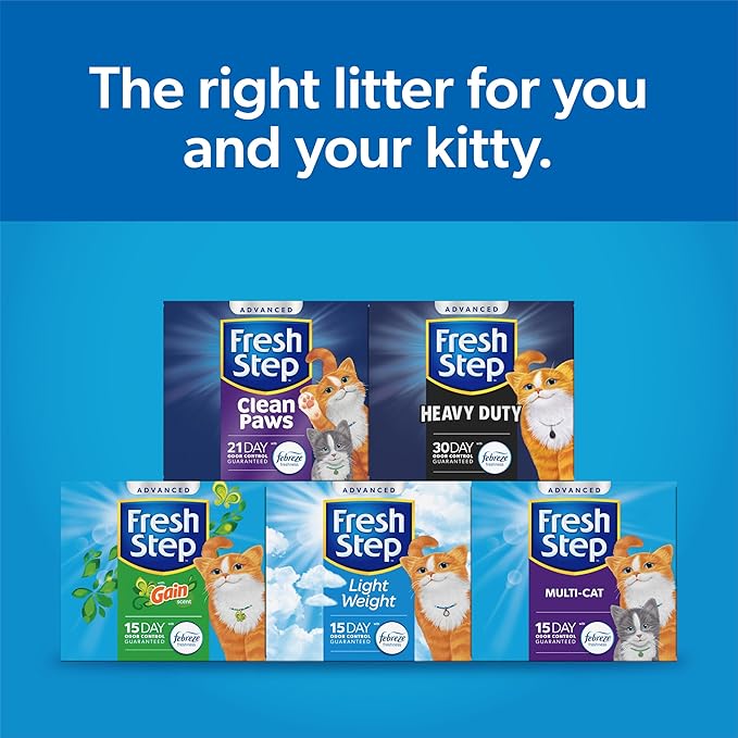 Fresh Step Advanced Simply Unscented Clumping Litter, Fresh Step Unscented Cat Litter Fights Odor on Contact, 37 lbs. (2 x 18.5 lb. Box)-PawvioPets