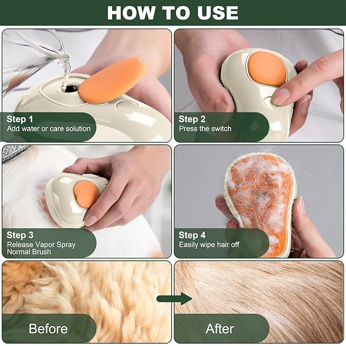 3 In 1 Pet Brush for Shedding, Portable Hair Removal Tool for Cats and Dogs, Deshedding Grooming Brush for Indoor Pets-PawvioPets