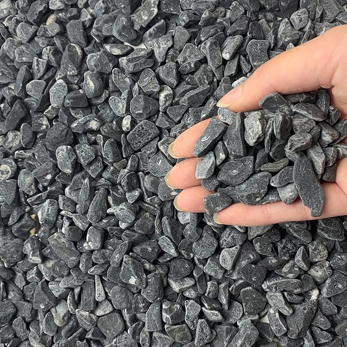 2lbs Black Gravel, 3/8 Inch Black Stones. Decorative Black Rocks for Succulent Plants, Vase, Cactus, Bamboo Plants and Outdoor Garden Landscaping-PawvioPets