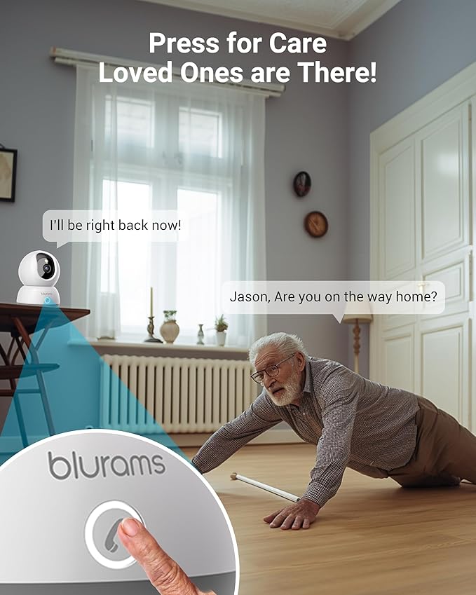 blurams 2K Pet Camera, Cameras for Home Security with One-Touch Call, Indoor Camera w/Color Night Vision, Motion Tracking, Cloud & SD Card Storage (2Pack)-PawvioPets