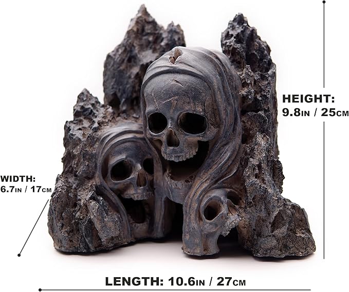 Fish Tank Decor Rocks.Aquarium Decoration Model.Easy and Quick Solution for Aquascaping.(Skull Canyon)-PawvioPets