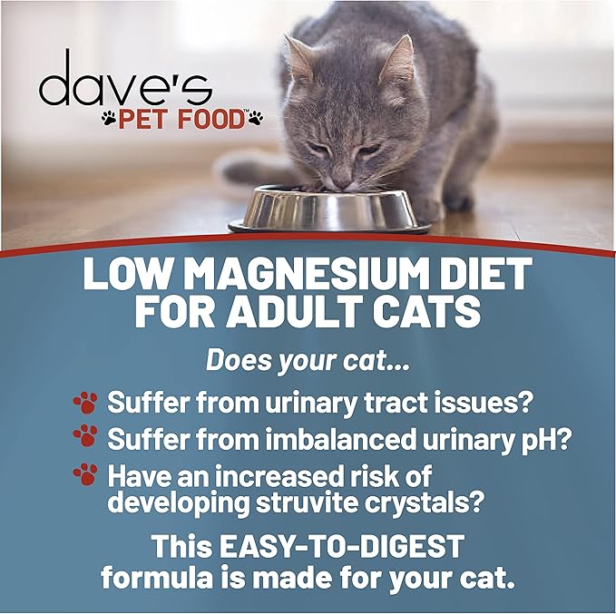 Dave's Pet Food Urinary Tract Cat Food Wet (Chicken Pate in Gravy), Non-Prescription Low Magnesium Restricted Diet Canned Cat Food, Added Vitamins, Vet Recommended, 5.5 oz (24 Pack)-PawvioPets