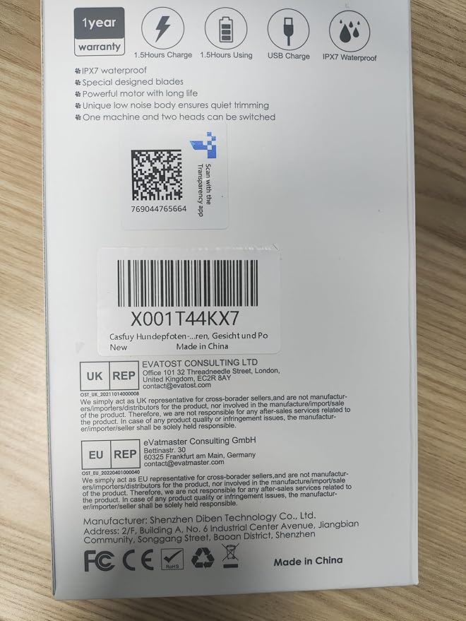 Casfuy Cordless Dog Paw Trimmer - Low Noise Small Dog Clippers with Double Blades USB Rechargeable Grooming Clipper for Dogs Cats and Small Pets for Trimming Hair Around Paws, Eyes, Ears, Face, Rump-PawvioPets