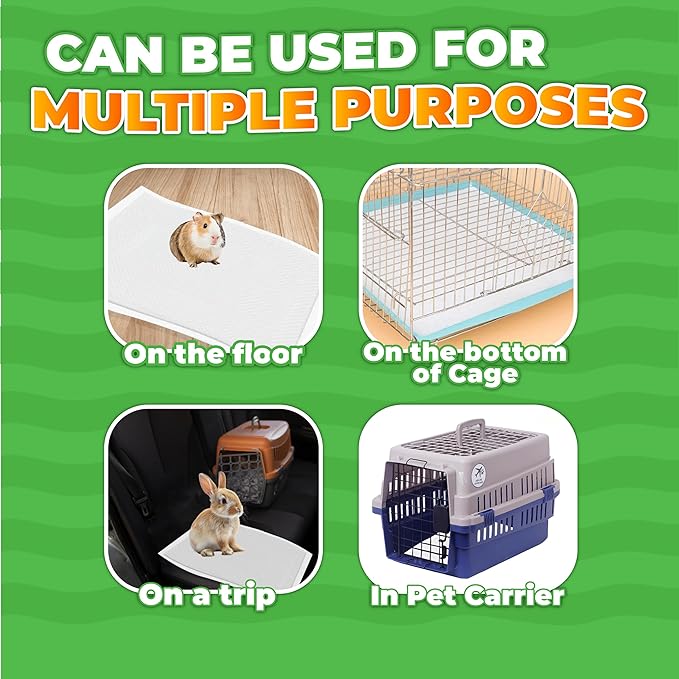 14"" X 18"" Disposable Guinea Pig Cage Liners 50 PCS, Rabbit, Hedgehog, Hamster, Chinchilla, Cat, Reptile and Other Small Animals-PawvioPets