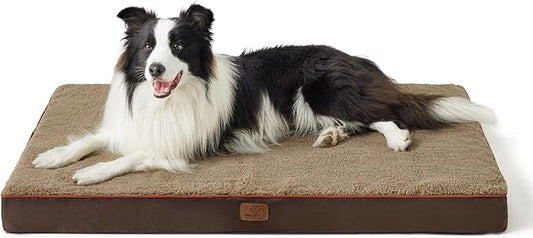 Bedsure XL Dog Beds Large Sized Dog -Orthopedic Flat Extra Large Pet Beds with Removable Washable Cover, Egg Crate Foam Mat, Suitable for Pet Up to 100 lbs-PawvioPets