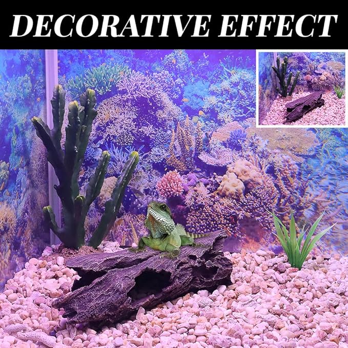 Fish Tank Decorations - Large Aquarium Decorations Air Bubbler Tree Fish House for Betta Hideout Caves Buddha Decor Temple Ruins Arched Betta Fish Accessories Reptile House Shelter Decor (Wood A-M)-PawvioPets
