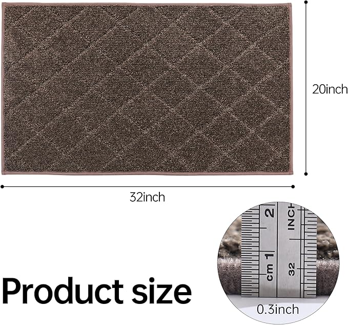 COSY HOMEER Edging Stair Treads Non-Slip Corner Indoor Stair Runners for Wooden Steps,Landing Slip Resistant Stair Rugs for Kids and Dogs, 100% Polyester TPE Backing,Brown,20"X32"-PawvioPets