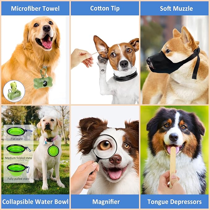 Dog First Aid Kit - Pet First Aid Kit for Dogs Pet Emergency Kit with Grooming Hammock Harness Nail Clipper First Aid Supplies for Home Camping-PawvioPets