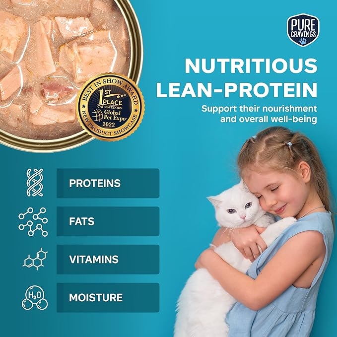 Flakes in Tuna Consommé, Canned Wet Cat Food Soup, 100% Mercury-Tested, Moist Can Fish, Grain-Free Protein, Non-GMO, 3oz, Variety Pack 3X Tuna, 3X Salmon, 3X Sardine, 3X Mackerel-PawvioPets