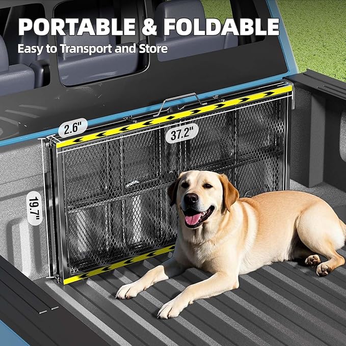 Dog Ramp for Car, 74x20 Inches Outdoor Portable Dog Ramps for Large Dogs with Reflective Strips, Non-Slip Surface Pet Ramp (Support Up to 150LBS)-PawvioPets