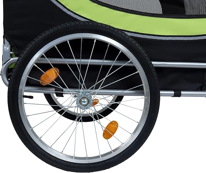 Blue-Grey Large Folding Bike Trailer for Dogs – Heavy-Duty Steel Frame, 66LB Capacity Pet Carrier for All-Terrain Cycling, Jogging & Camping Adventures!-PawvioPets