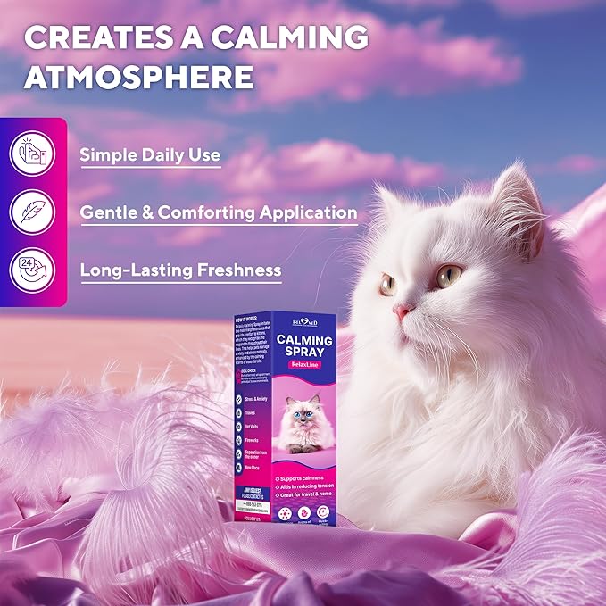 Calming Pheromone Spray & Scratch Repellent for Cats - Reduces Scratching Furniture, Pee - During Travel, Fireworks, Thunder, Vet Zone - Helps with Stress, Fighting, Hiding (100 ml (2 pack))-PawvioPets