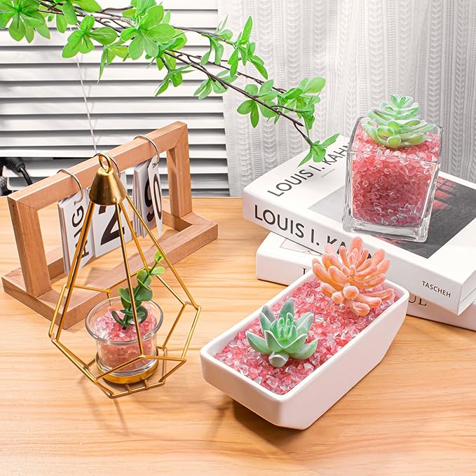 3 Lb Watermelon Tourmaline Quartz Crystal Chips Bulk, 5-7mm Natural Tumbled Crushed Stones Red Healing Crystal Chips Bulk Gemstones for Vase Fillers, Aquarium and Home Decoration-PawvioPets