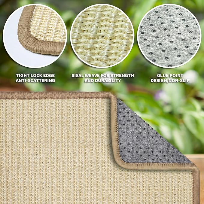 2Pcs Rabbit Scratch Mat,16 x 12 Inch Sisal Rabbit Scratching Pad,Rabbits Scratching Mats for Cages,Claws and Teeth Care Rabbits Chew Toys,Small Pet Bedding for Biting Sleeping Nesting-PawvioPets