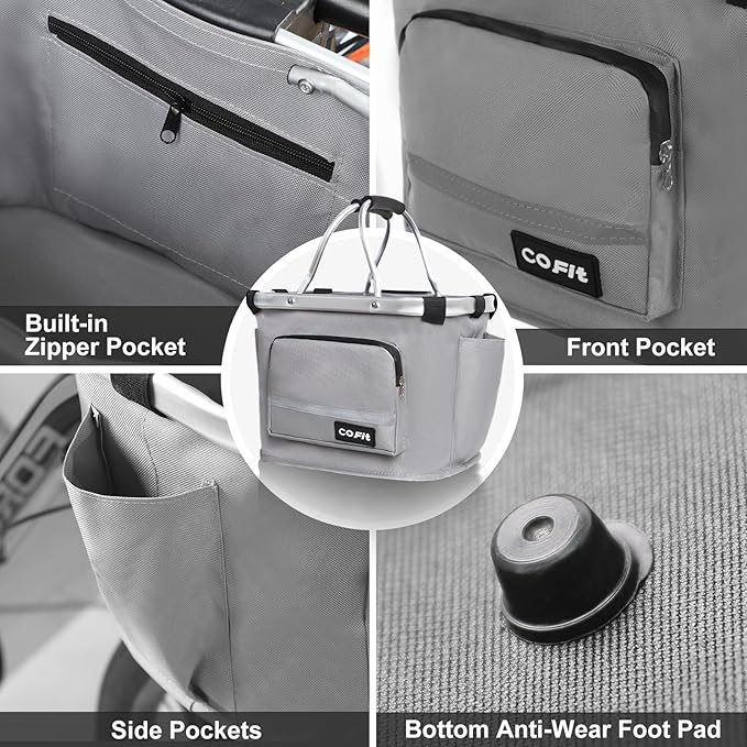 COFIT Detachable Bike Basket, Multi-Purpose Bicycle Handlebar Basket for Pet, Shopping, Commuter, Camping and Outdoor-PawvioPets