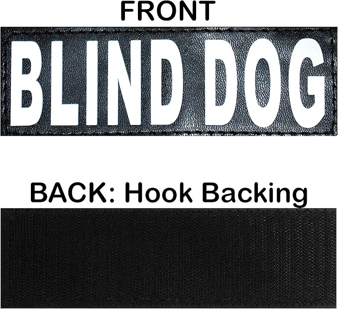Doggie Stylz Blind Dog Vest Harness with Removable Patches and Reflective Trim. Comes with 2 Blind Dog Reflective Hook and Loop Patches. Measure Dogs Girth Before Purchase (Girth 24”-31" Red)-PawvioPets