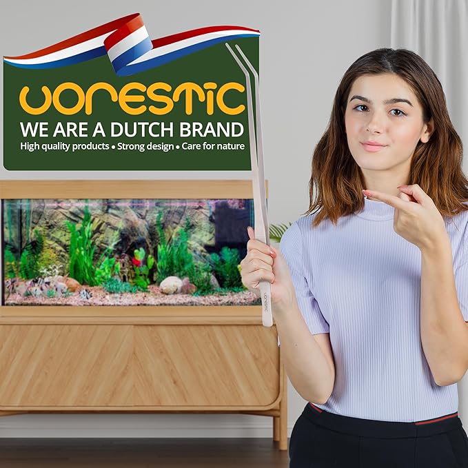 2 Pcs Heavy Duty Reptile Feeding Tongs, Aquarium Tweezers 18 Inch, Straight and Curved Extra Long Tweezers, Reptile Tongs, Aquarium Tongs, Aquarium Tweezers Extra Long-PawvioPets