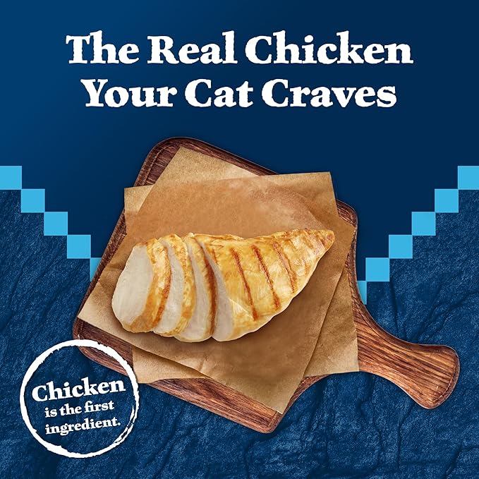 Blue Buffalo Wilderness High-Protein & Grain-Free Wet Cat Food Paté for Adult Cats 7+, Made with Natural Ingredients, Chicken Recipe, 3-oz. Cans (24 Count)-PawvioPets
