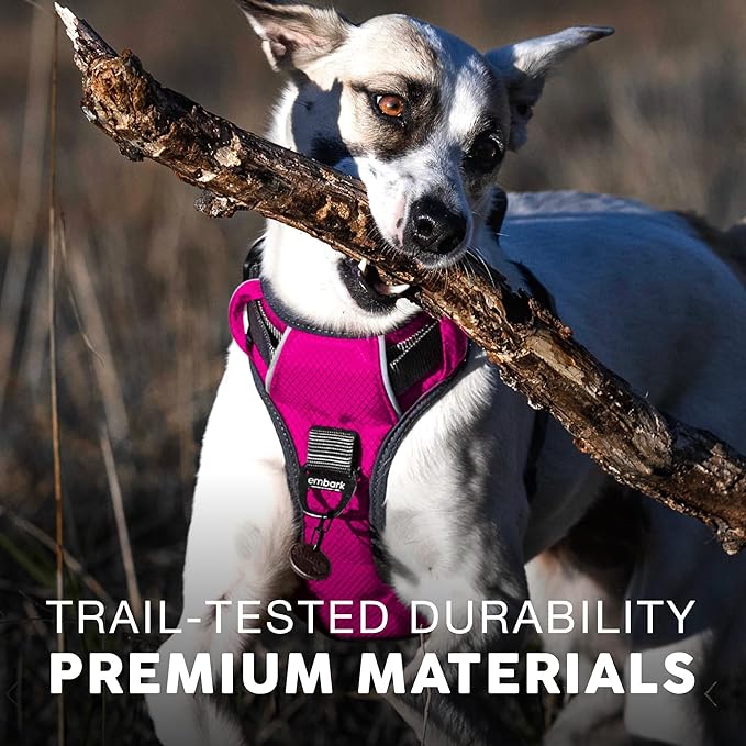 Embark Adventure Dog Harness, Reflective Trim No Pull Dog Harness Medium Sized Dogs - Military Grade Nylon, Front Clip with Gel Lined Handle.-PawvioPets