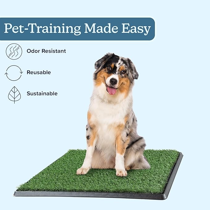 Artificial Grass Puppy Pee Pad for Dogs and Small Pets - 20x25 Reusable 3-Layer Potty Training Pad with Tray - Dog House and Pet Supplies by PETMAKER-PawvioPets