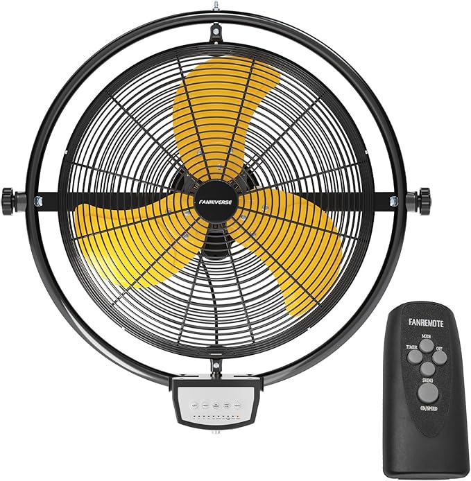 20 Inch 5200 CFM Wall Metal Fan Pro Series Remote Control, High Velocity Wall Mount Fans for Commercial, Residential, Warehouse, Covered Patio, Shop, Garage, Barn 3 Speed UL Safety Listed-PawvioPets