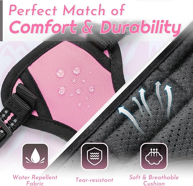 Eagloo Small Dog Harness No Pull, Service Vest with Reflective Strips and Control Handle, Adjustable and Comfortable for Easy Walking, No Choke Pet Harness with 2 Metal Rings, Pink, XS-PawvioPets