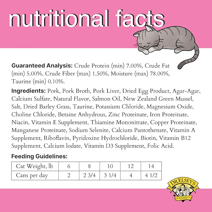 Dr. Elsey's cleanprotein Original Pork Recipe Wet Cat Food, (Pack of 24), 2.75oz Cans-PawvioPets