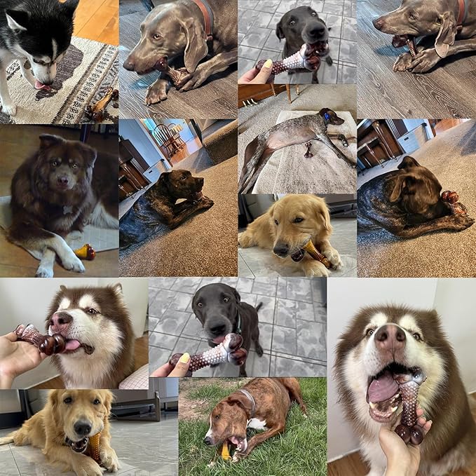 Dog Toys for Aggressive Chewers, Indestructible Dog Chew Toys for Large Medium Small Breed, Tough Nylon Interactive Durable Chew Toy Bone for Puppy Teething Toy Bacon Flavor, Best Gift&Keep Them Busy-PawvioPets