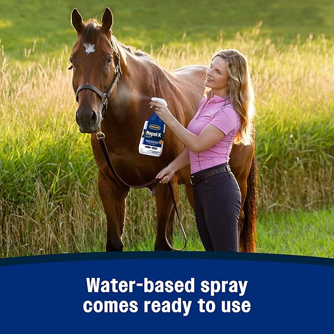 Farnam Repel-X Ready-To-Use Fly Spray, Insecticide And Repellent For Horses And Dogs, 32 Fluid Ounces, 1 Quart Bottle With Trigger Sprayer-PawvioPets