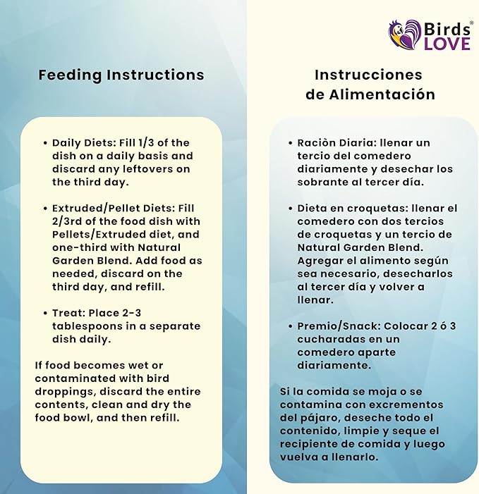 Birds LOVE All Natural Garden Blend Bird Food for Parrots 2lb-PawvioPets