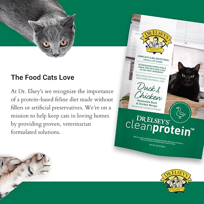 Dr. Elsey's® cleanprotein® Duck & Chicken Homestyle Recipe All-Meat Pouch (Pack of 12)-PawvioPets