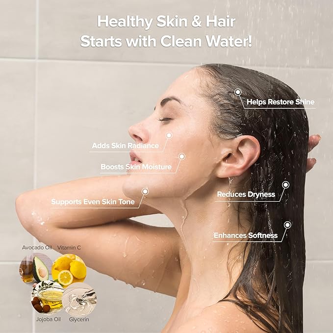 Filtered Handheld Shower Head with Vitamin C & Sediment Filter, High Pressure Water Flow, Water Saving, Reduces Chlorine for Dry Skin & Hair, On/Off Switch, Made in Korea, Spa-Like Shower- Pure White-PawvioPets