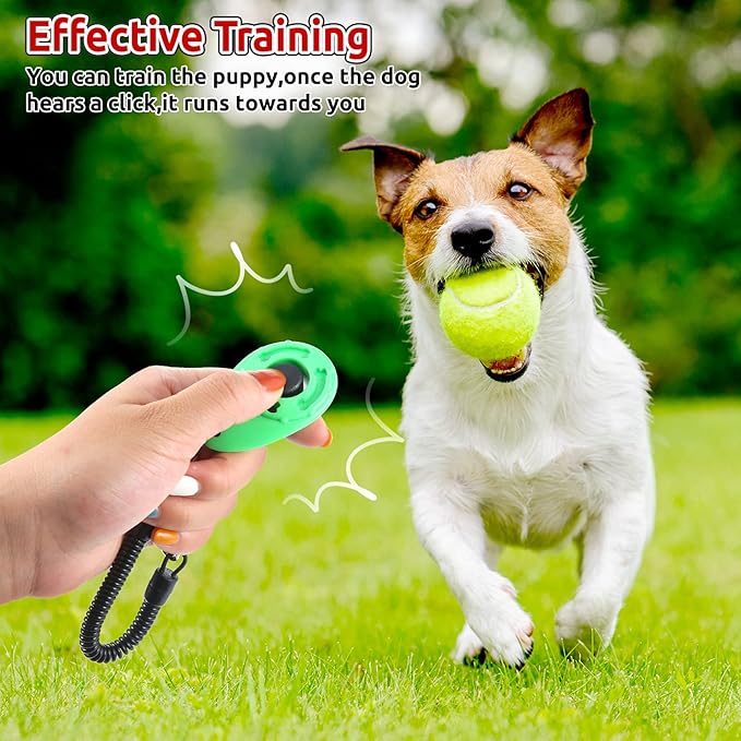 Frienda 18 Pieces Dog Training Clicker, Pet Behavioral Training Clickers with Wrist Strap for Dogs Cats Puppy Birds Horses(Multicolor)-PawvioPets