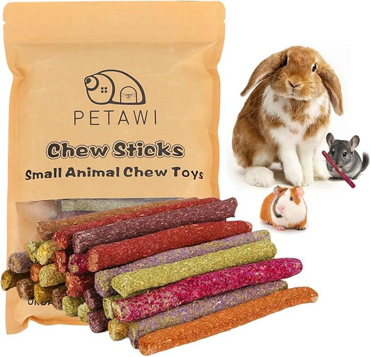 70PCS Rabbit Chew Sticks, Bunny Guinea Pig Toys for Teeth Natural Timothy Hay Sticks for Rabbit Chinchilla Guinea Pig Bunny Hamster - Chews Toys for Small Rodents' Teeth-PawvioPets