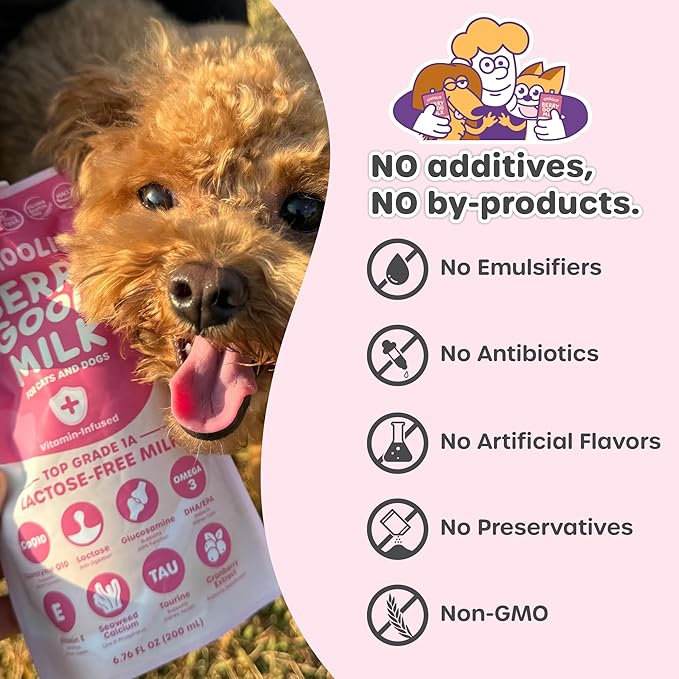Berry Good Milk is a Lactose-Free, Vitamin-Infused Drink for Cats and Dogs. It Supports Urinary Health, Digestion, and Joint Function. Free from antibiotics, Grains, and Gluten.-PawvioPets
